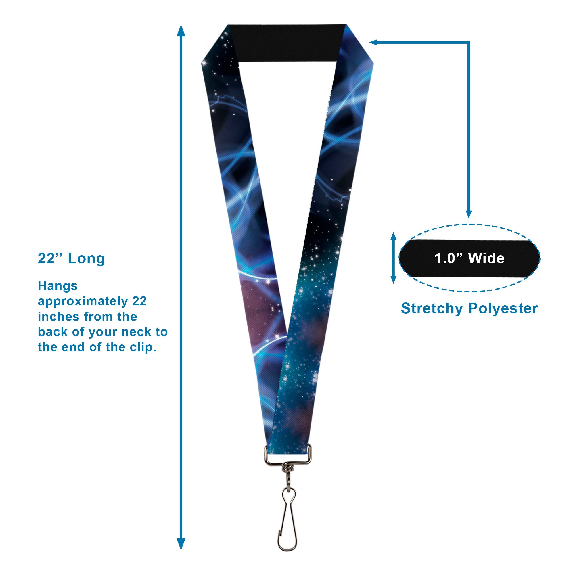 Lanyard - 1.0" - Galaxy Swirl Shining Stars Lanyards Buckle-Down