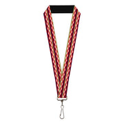 Lanyard - 1.0" - Geometric Weave Tan White Red Blue Lanyards Buckle-Down