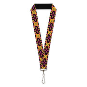 Lanyard - 1.0" - Geometric Sunburst Black Pink Yellow Blue Lanyards Buckle-Down