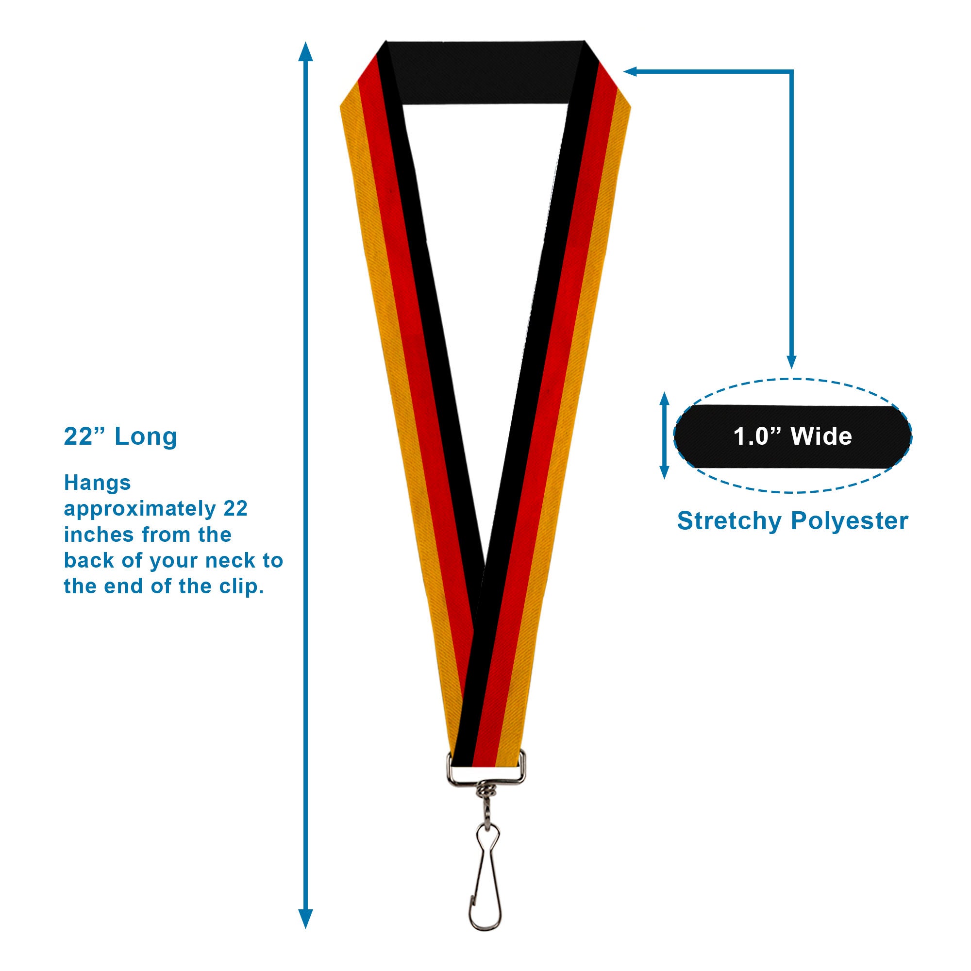 Lanyard - 1.0" - Germany Flag Weathered Lanyards Buckle-Down
