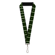 Lanyard - 1.0" - Guitar Neck Black White Lime Green Lanyards Buckle-Down