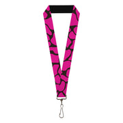 Lanyard - 1.0" - Giraffe Spots Black Fuchsia Lanyards Buckle-Down