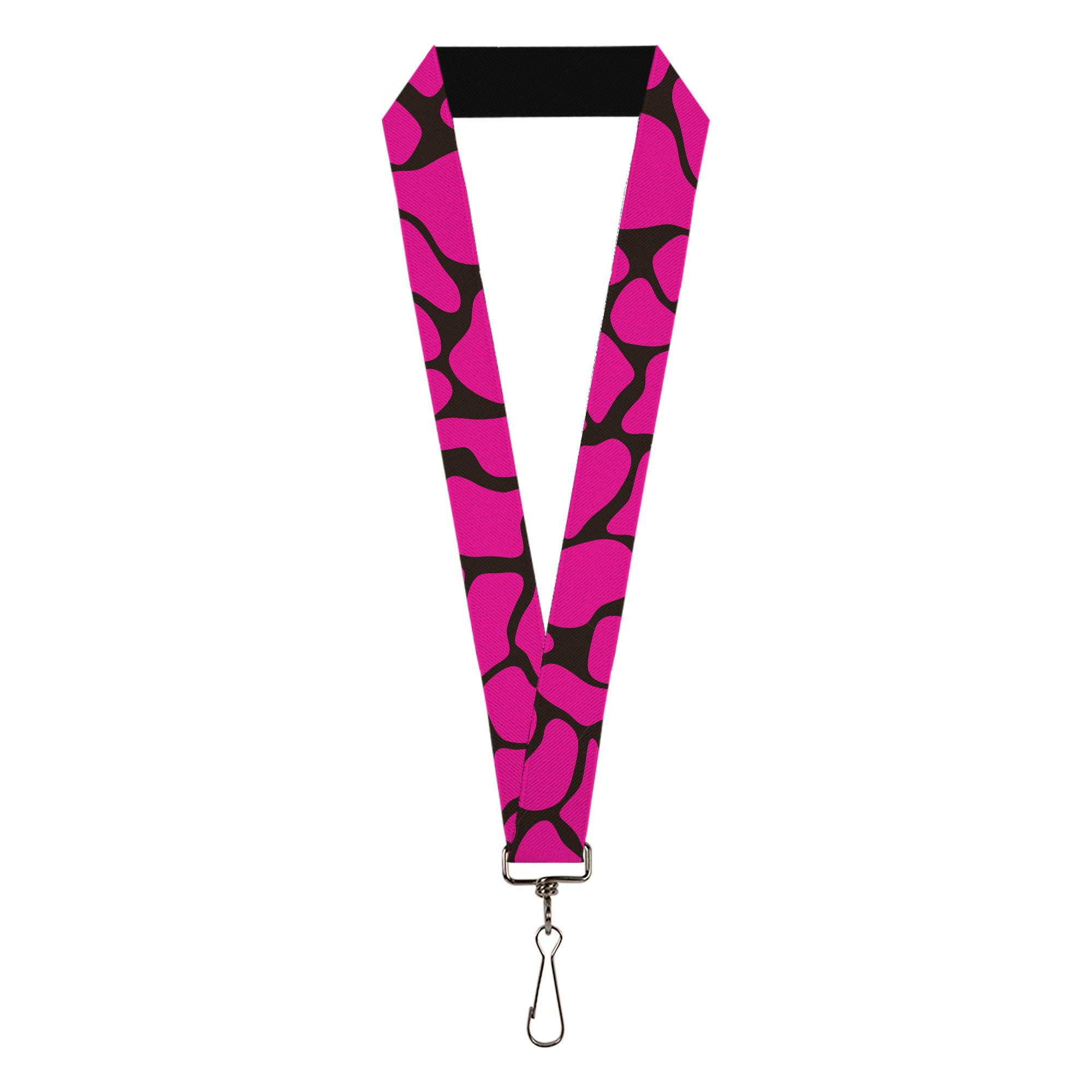 Lanyard - 1.0" - Giraffe Spots Black Fuchsia Lanyards Buckle-Down