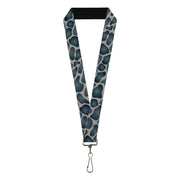 Lanyard - 1.0" - Giraffe Spots Gray Charcoal Lanyards Buckle-Down