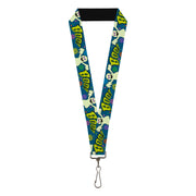 Lanyard - 1.0" - Ghost BOO! Blue Multi Color Lanyards Buckle-Down