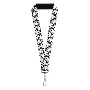 Lanyard - 1.0" - Ghosts Scattered Black White Lanyards Buckle-Down