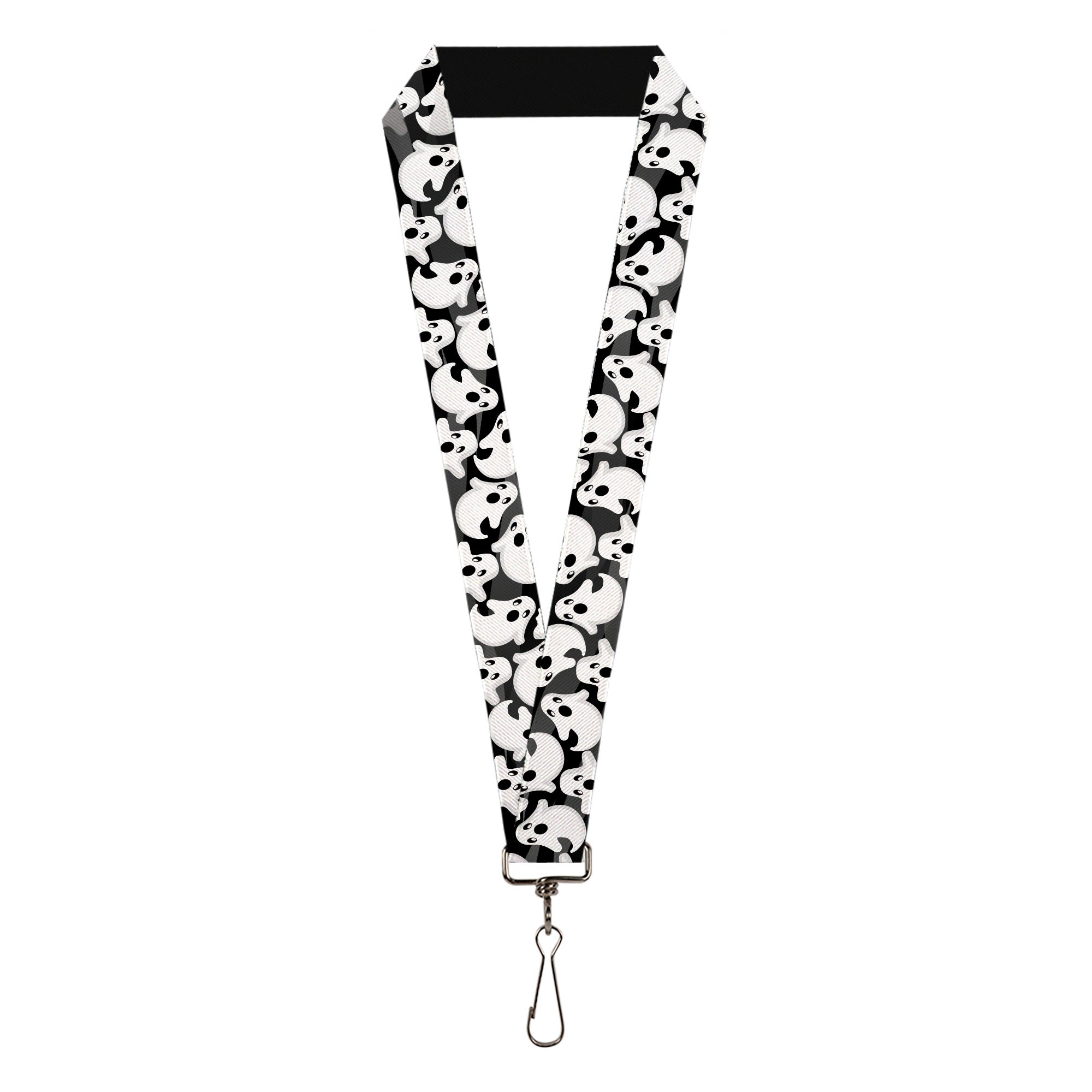 Lanyard - 1.0" - Ghosts Scattered Black White Lanyards Buckle-Down
