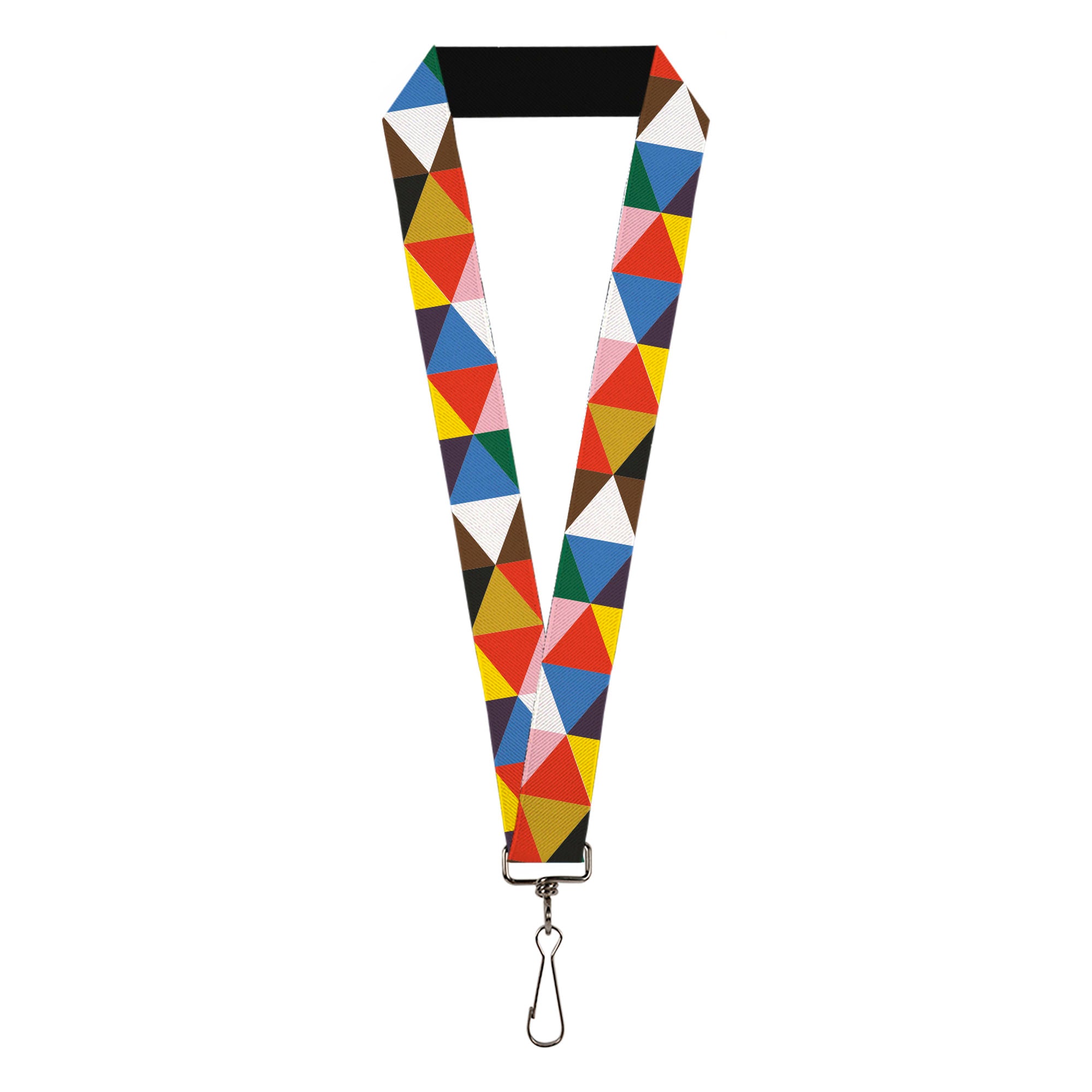 Lanyard - 1.0" - Geometric Triangle Blocks Multi Color Lanyards Buckle-Down