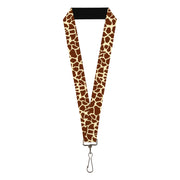 Lanyard - 1.0" - Giraffe Spots2 Cream Brown Lanyards Buckle-Down