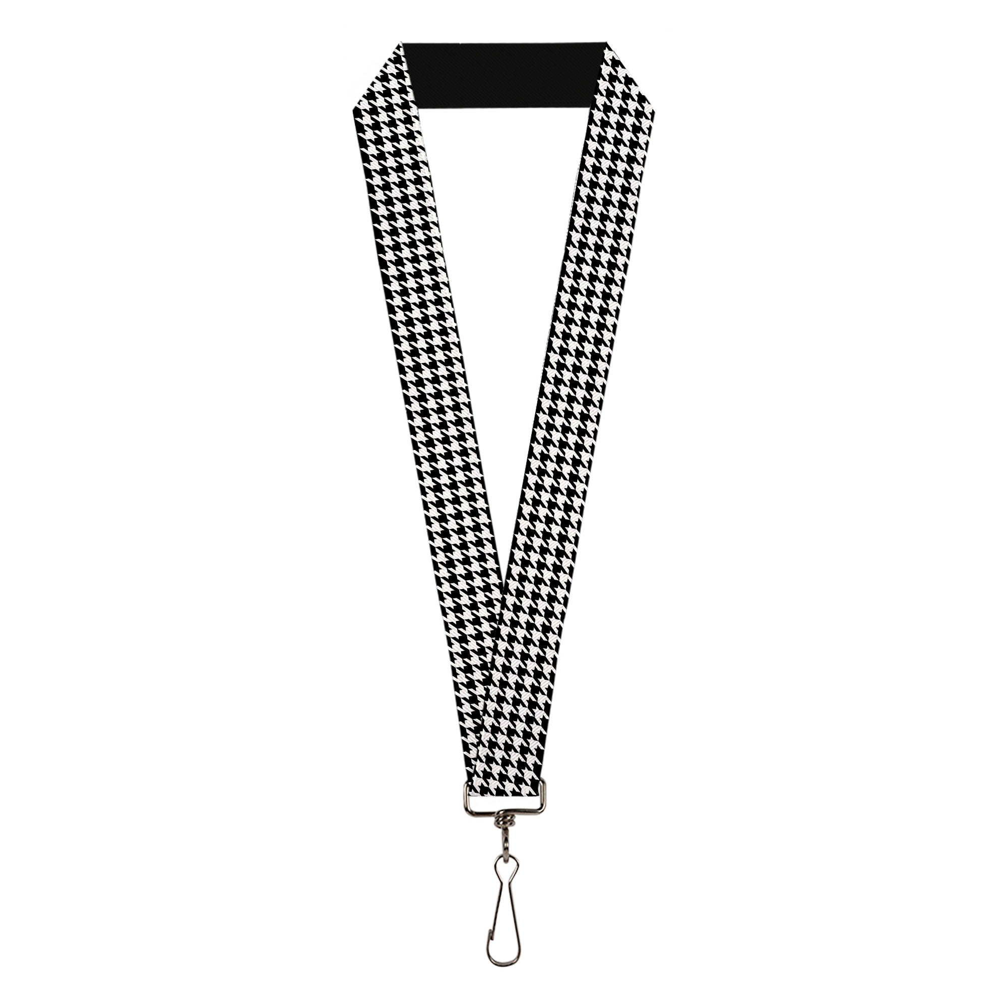 Lanyard - 1.0" - Houndstooth Black White Lanyards Buckle-Down