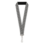 Lanyard - 1.0" - Houndstooth Star Black White Lanyards Buckle-Down