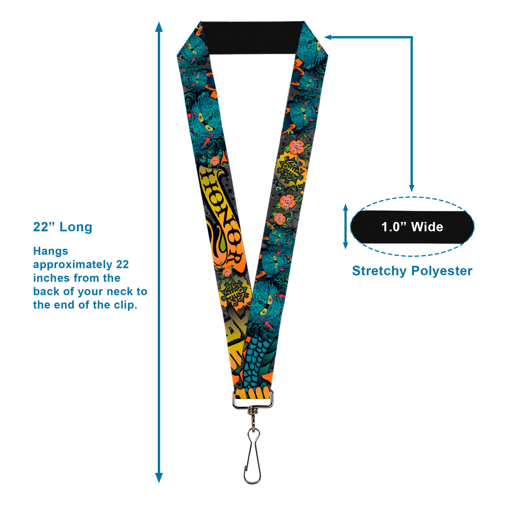 Lanyard - 1.0" - Honor Gray Lanyards Buckle-Down