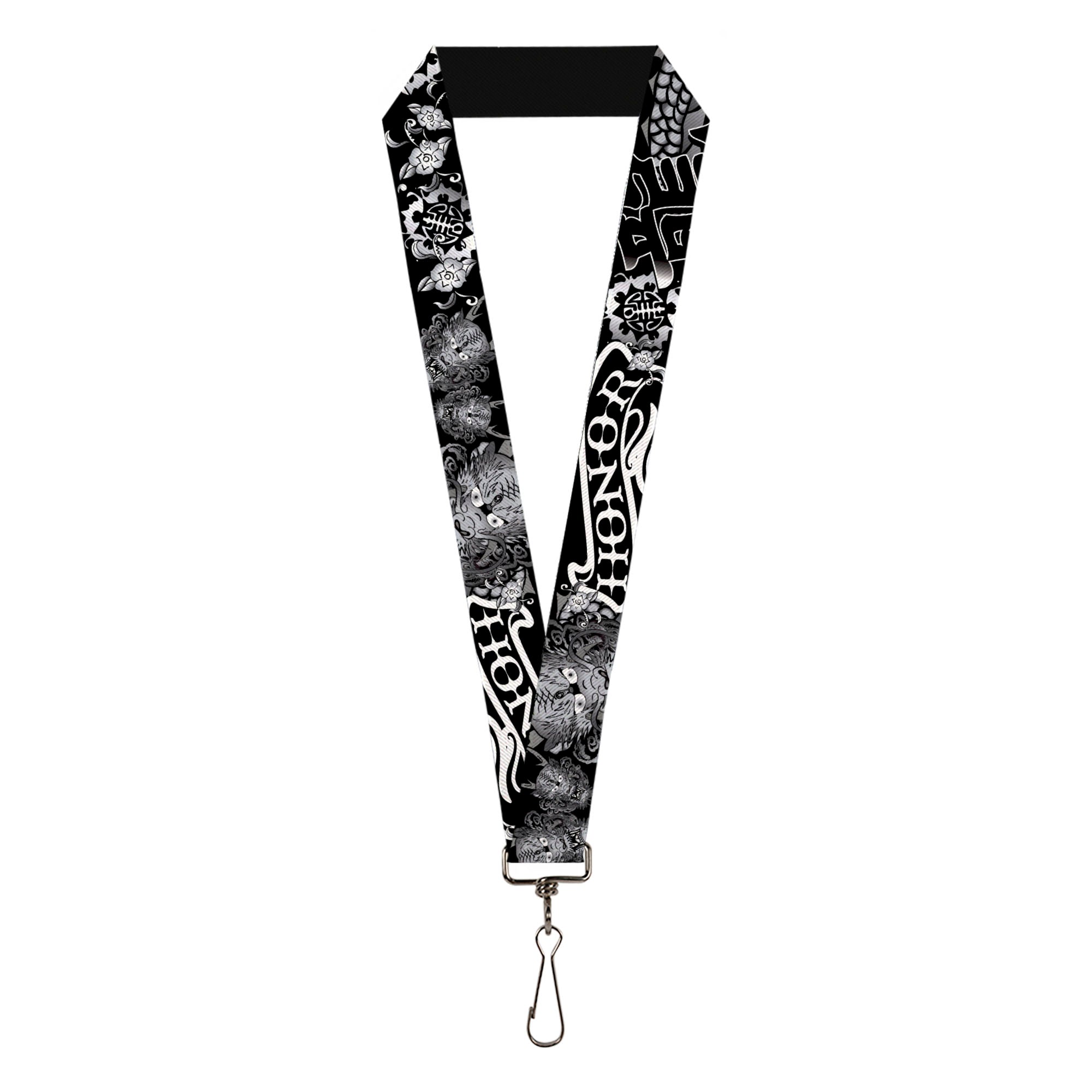 Lanyard - 1.0" - Honor Black White Lanyards Buckle-Down