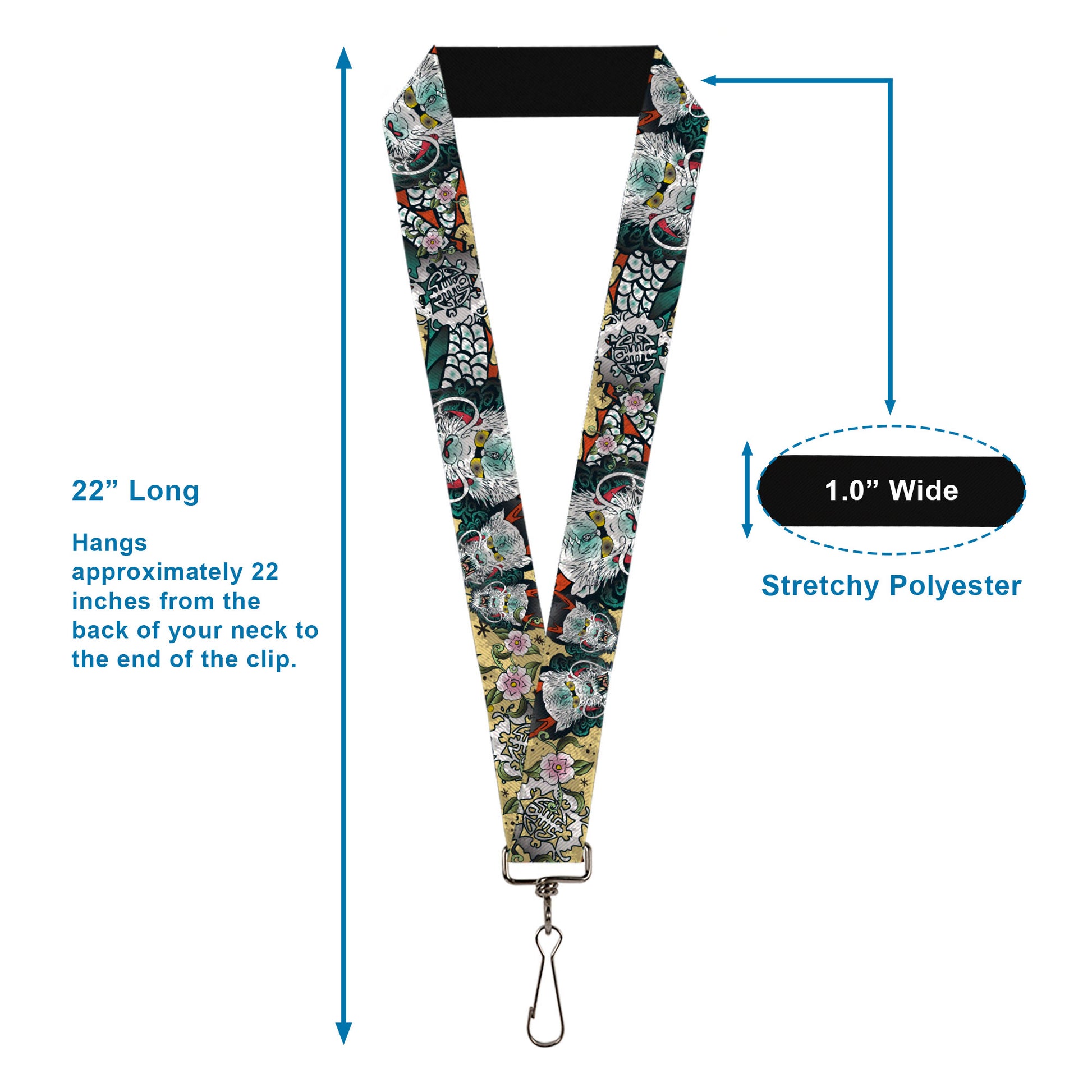 Lanyard - 1.0" - Honor CLOSE-UP Tan Lanyards Buckle-Down