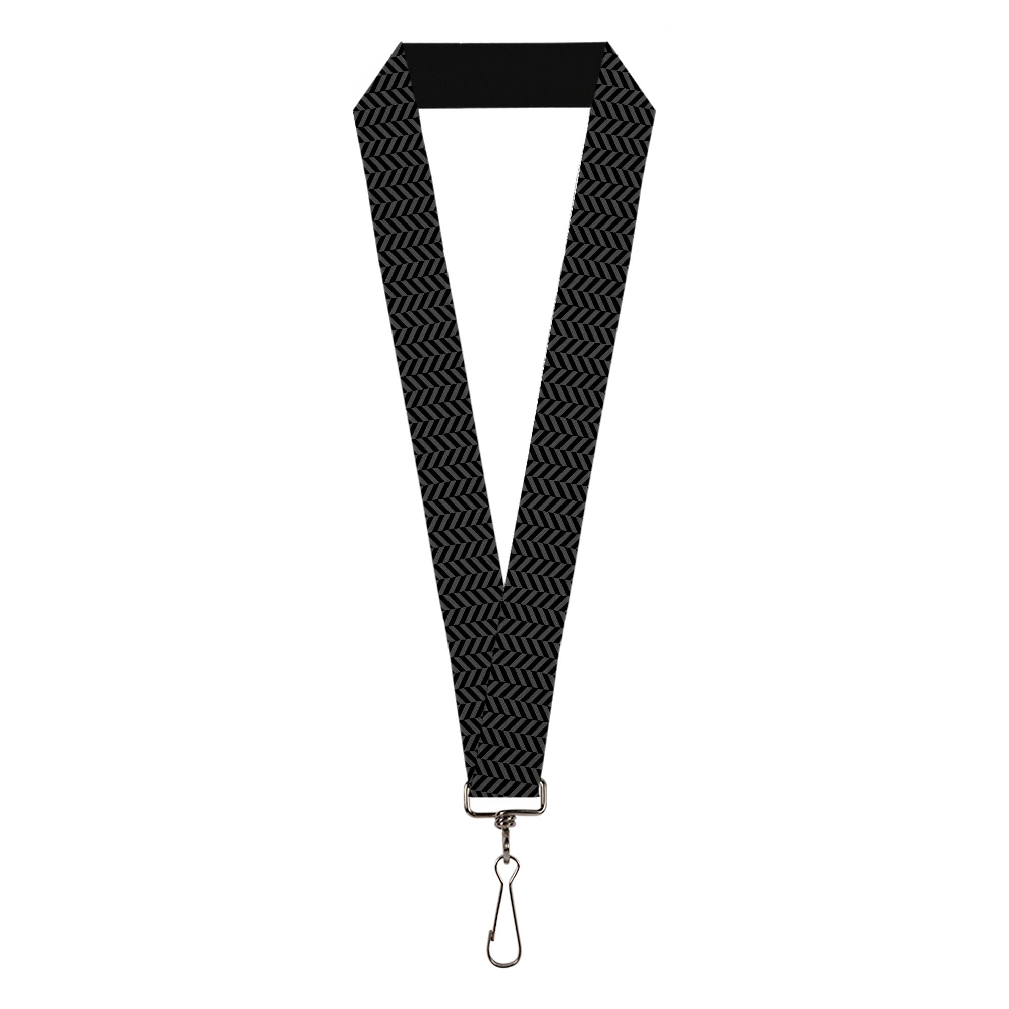 Lanyard - 1.0" - Herringbone Black Gray Lanyards Buckle-Down