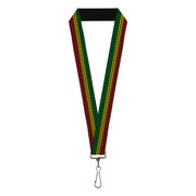 Lanyard - 1.0" - Houndstooth Black Rasta Lanyards Buckle-Down