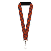 Lanyard - 1.0" - Houndstooth Orange Blue Lanyards Buckle-Down