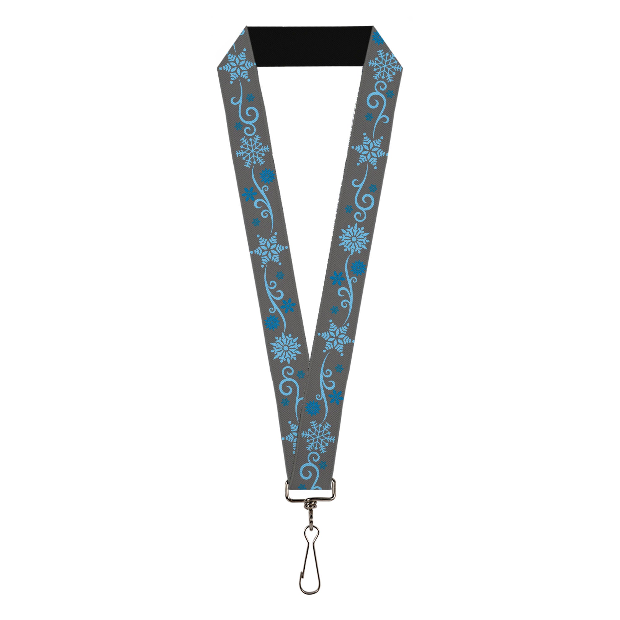Lanyard - 1.0" - Holiday Snowflakes Gray Blue Lanyards Buckle-Down