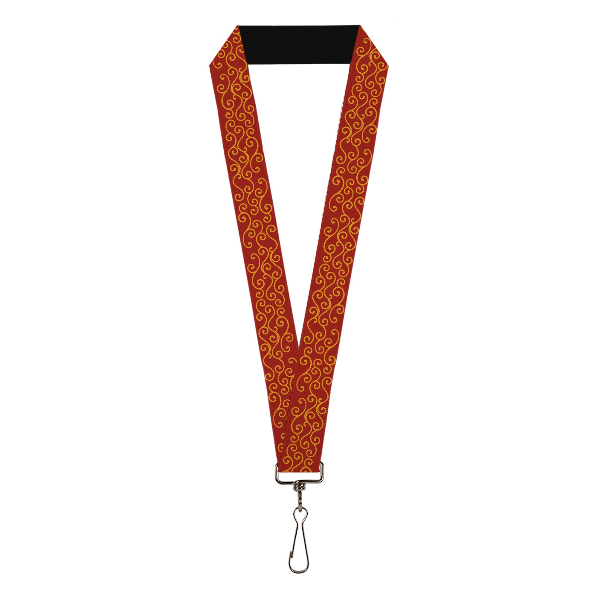Lanyard - 1.0" - Holiday Trim Swirls Red Gold Lanyards Buckle-Down