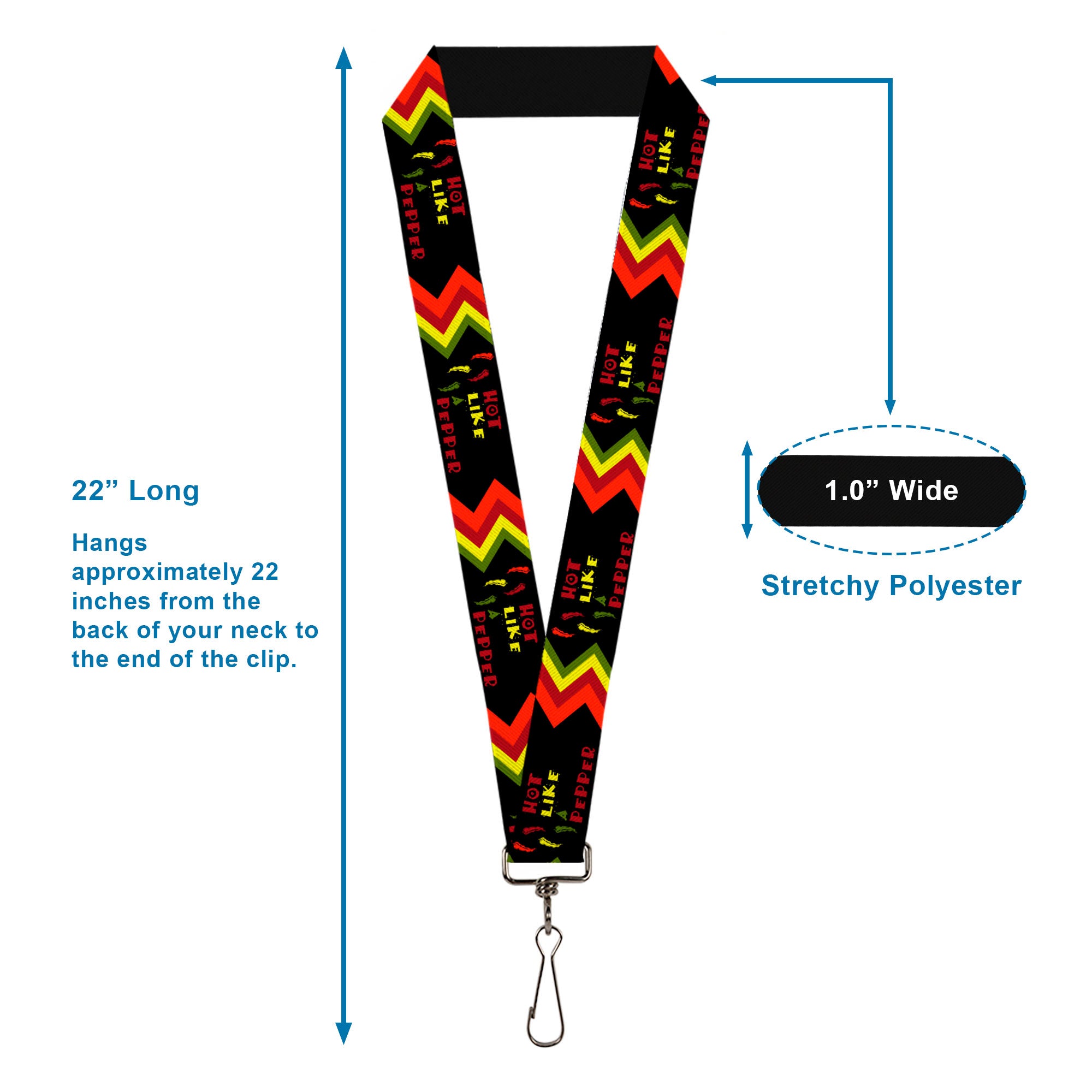 Lanyard - 1.0" - Hot Like A Pepper Lanyards Buckle-Down