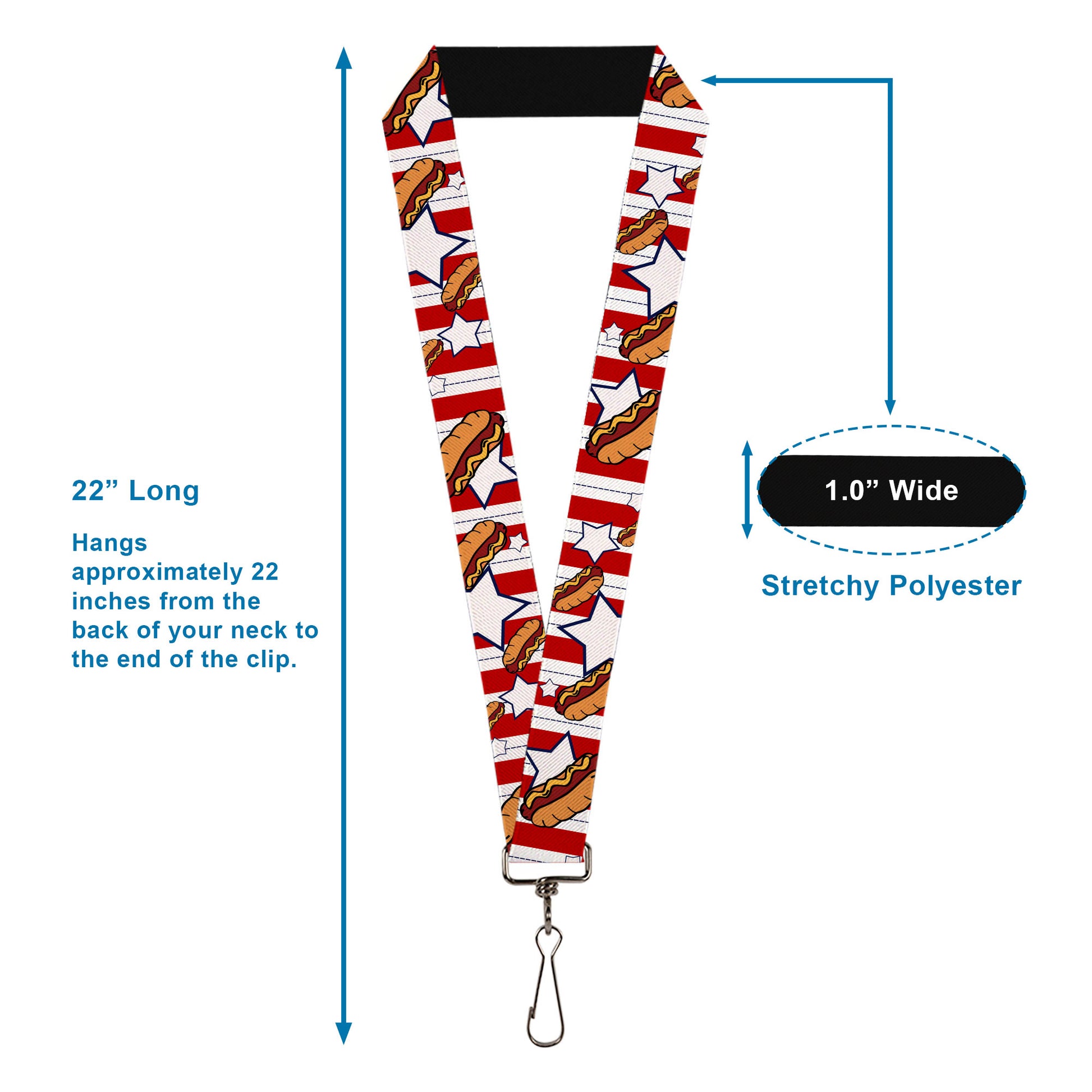 Lanyard - 1.0" - Hot Dogs Lanyards Buckle-Down