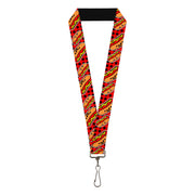 Lanyard - 1.0" - Hot Dogs Buffalo Plaid Black Red Lanyards Buckle-Down