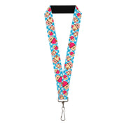 Lanyard - 1.0" - Happy Cupcakes Buffalo Plaid White Blue Lanyards Buckle-Down