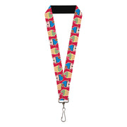 Lanyard - 1.0" - Happy Cupcakes Dots Pink Green Lanyards Buckle-Down