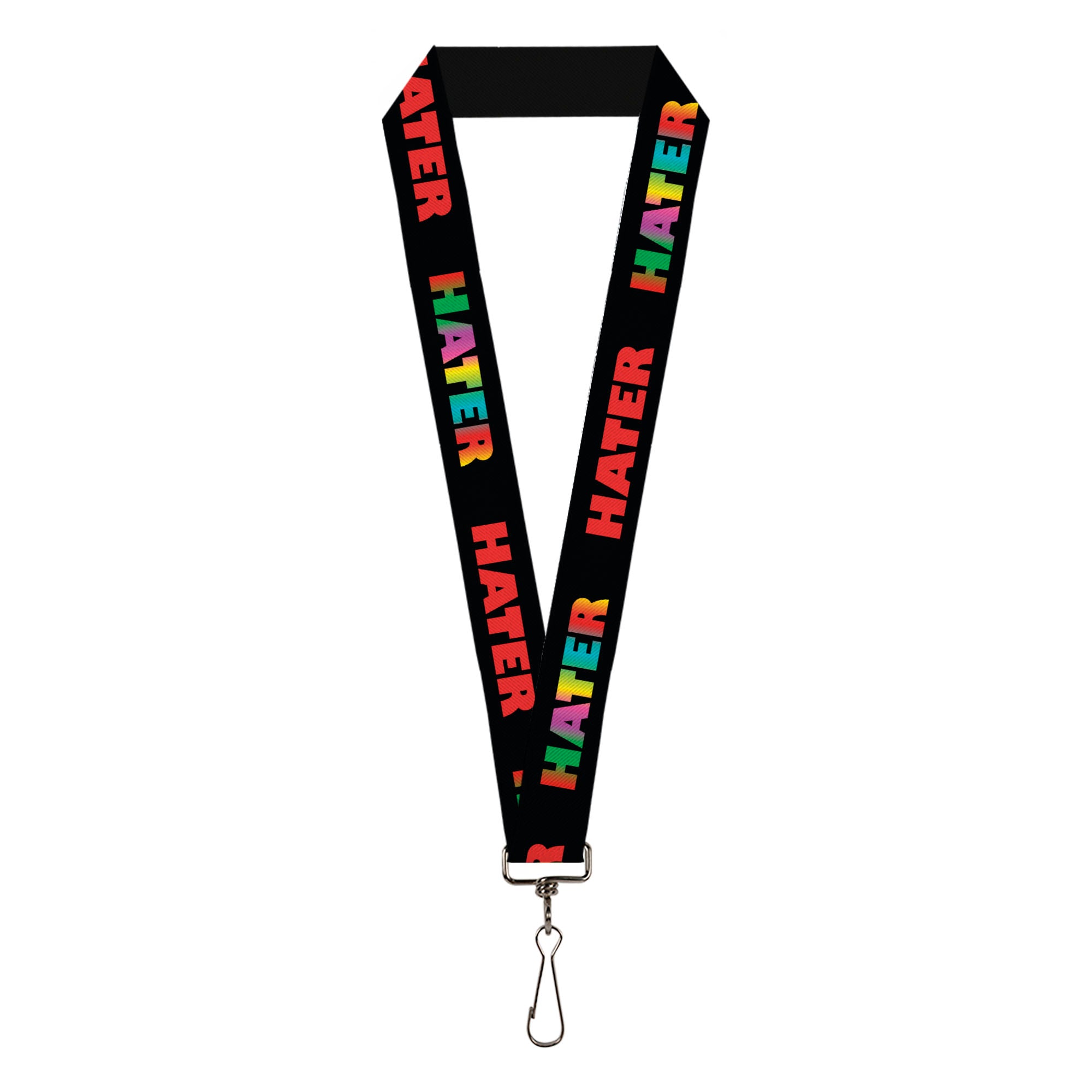 Lanyard - 1.0" - HATER Black Red Rainbow Fade Lanyards Buckle-Down