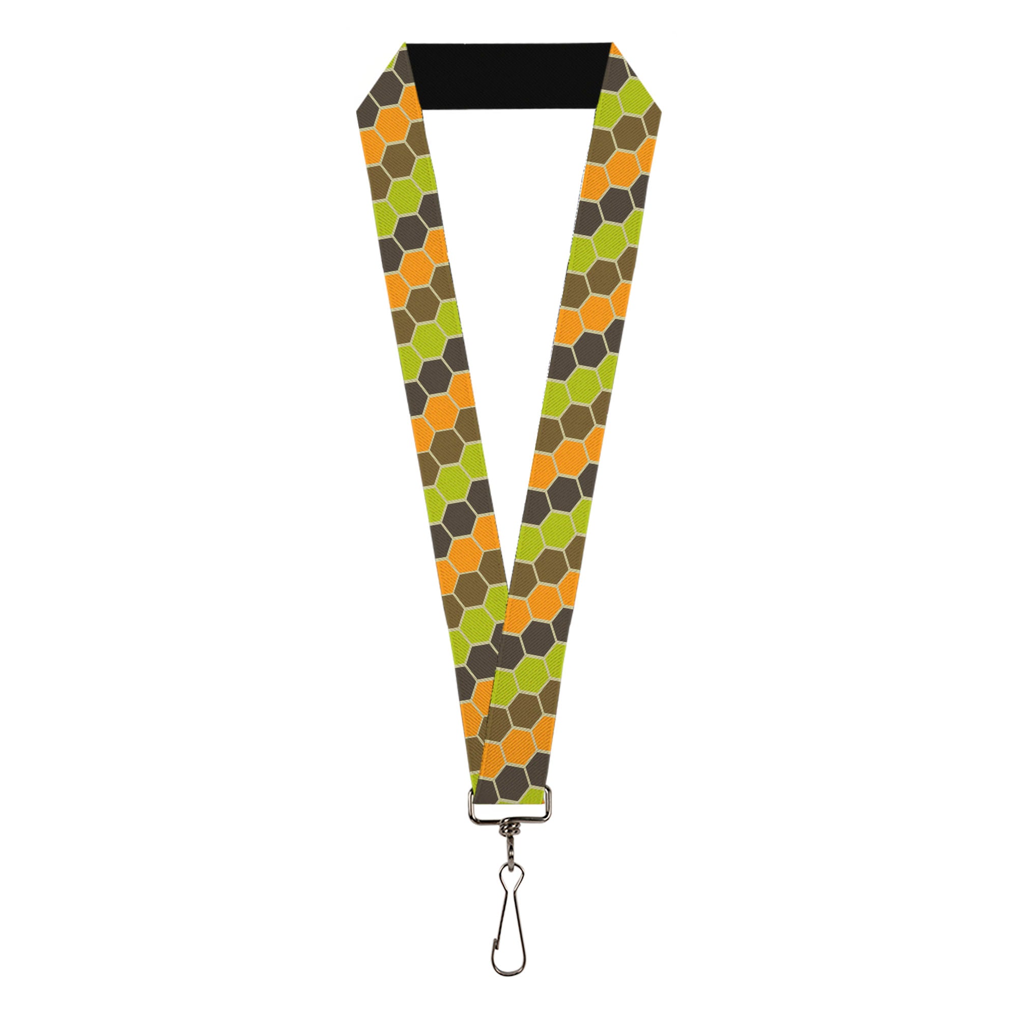 Lanyard - 1.0" - Honeycomb Greens Orange Lanyards Buckle-Down