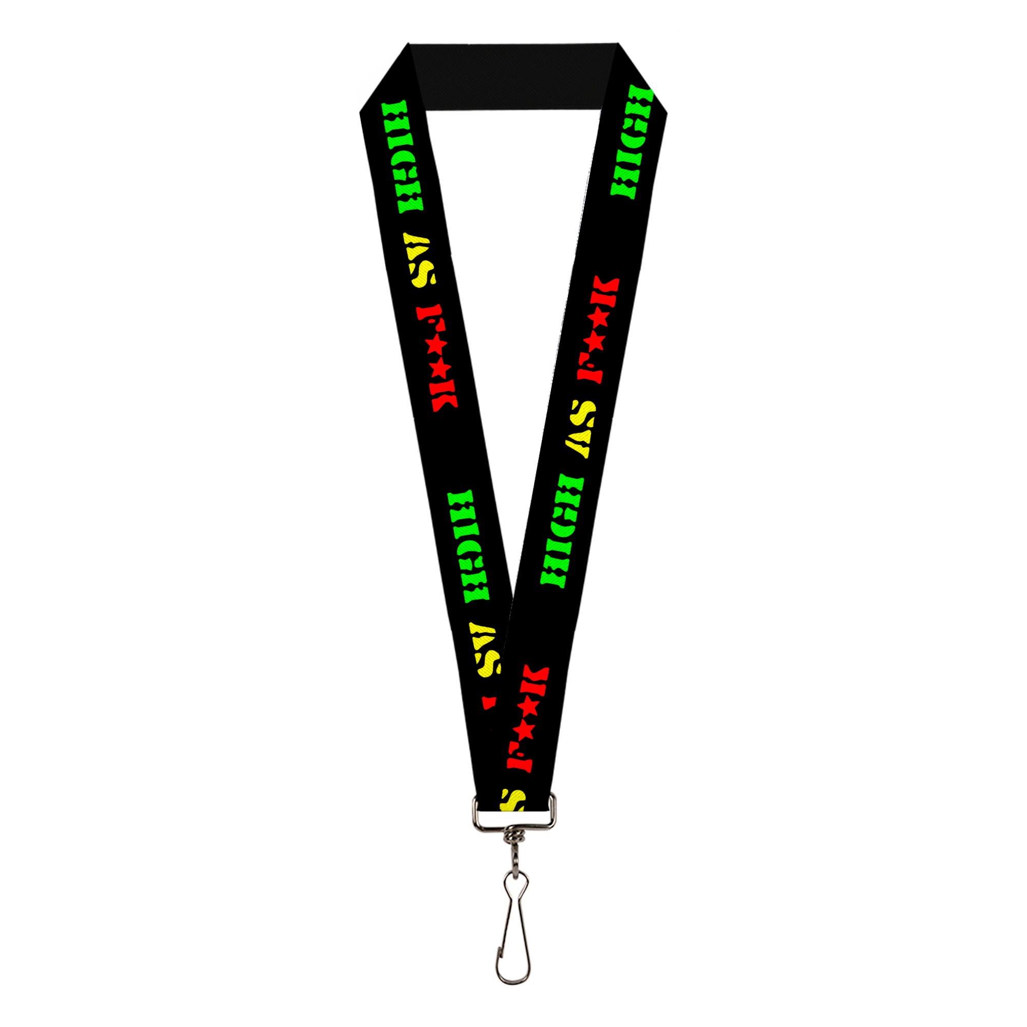 Buckle-Down Lanyard - HIGH AS F**K Black/Green/Yellow/Red Lanyards Buckle-Down