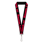 Lanyard - 1.0" - HMMM, I DON'T THINK SO! Black Pink Lanyards Buckle-Down