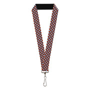 Lanyard - 1.0" - Houndstooth Navy Orange White Lanyards Buckle-Down