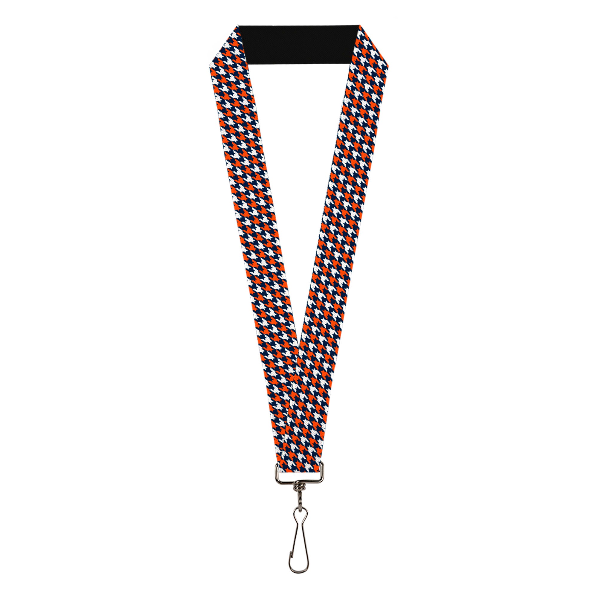 Lanyard - 1.0" - Houndstooth Navy Orange White Lanyards Buckle-Down