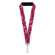 Lanyard - 1.0" - Hibiscus Collage Pink Shades Lanyards Buckle-Down