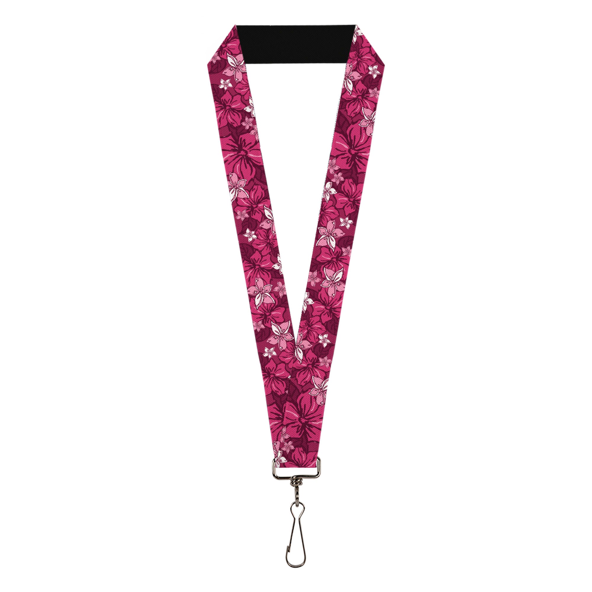 Lanyard - 1.0" - Hibiscus Collage Pink Shades Lanyards Buckle-Down