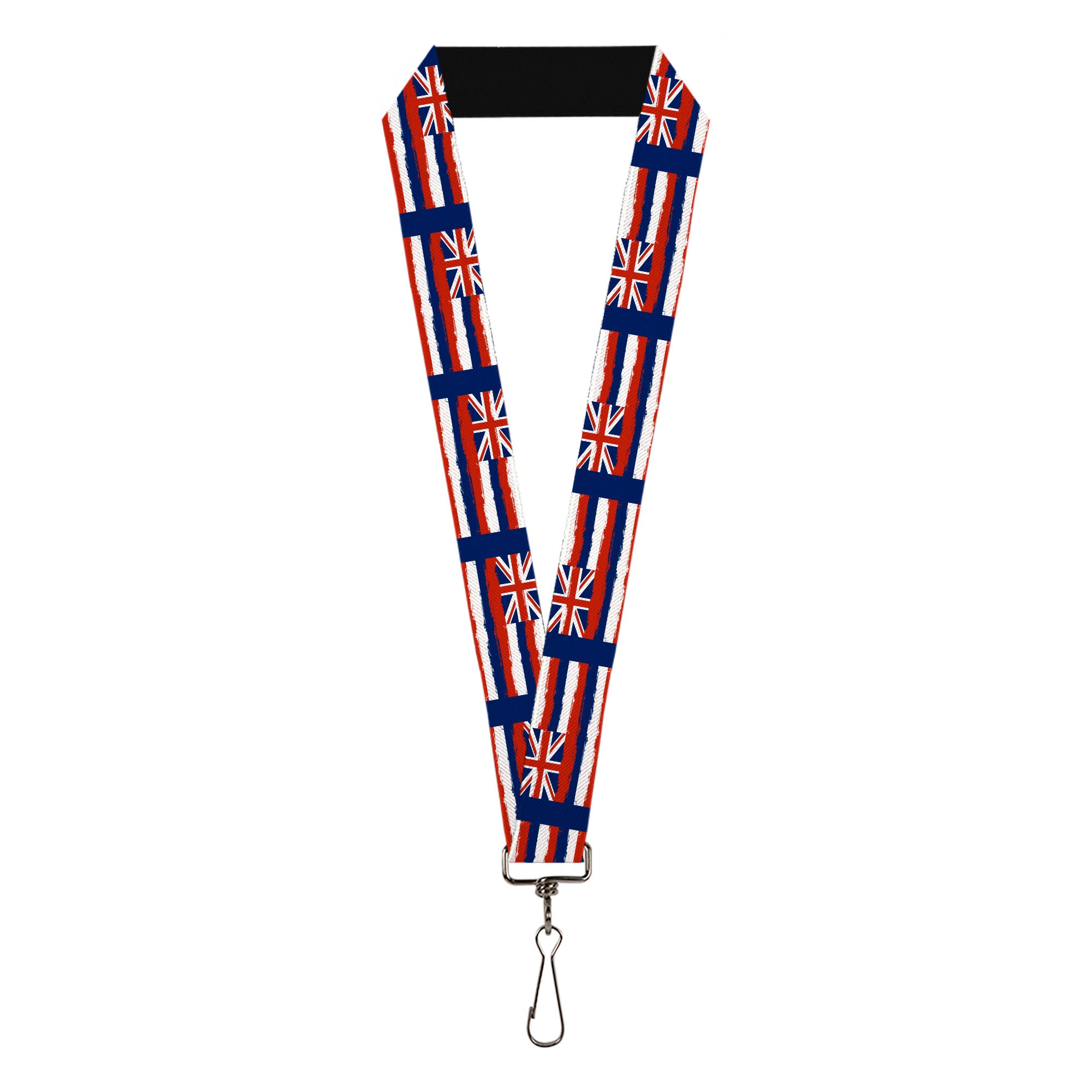 Lanyard - 1.0" - Hawaii Flags Weathered Blue Red White Lanyards Buckle-Down