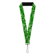 Lanyard - 1.0" - Hibiscus Collage Green Shades Lanyards Buckle-Down