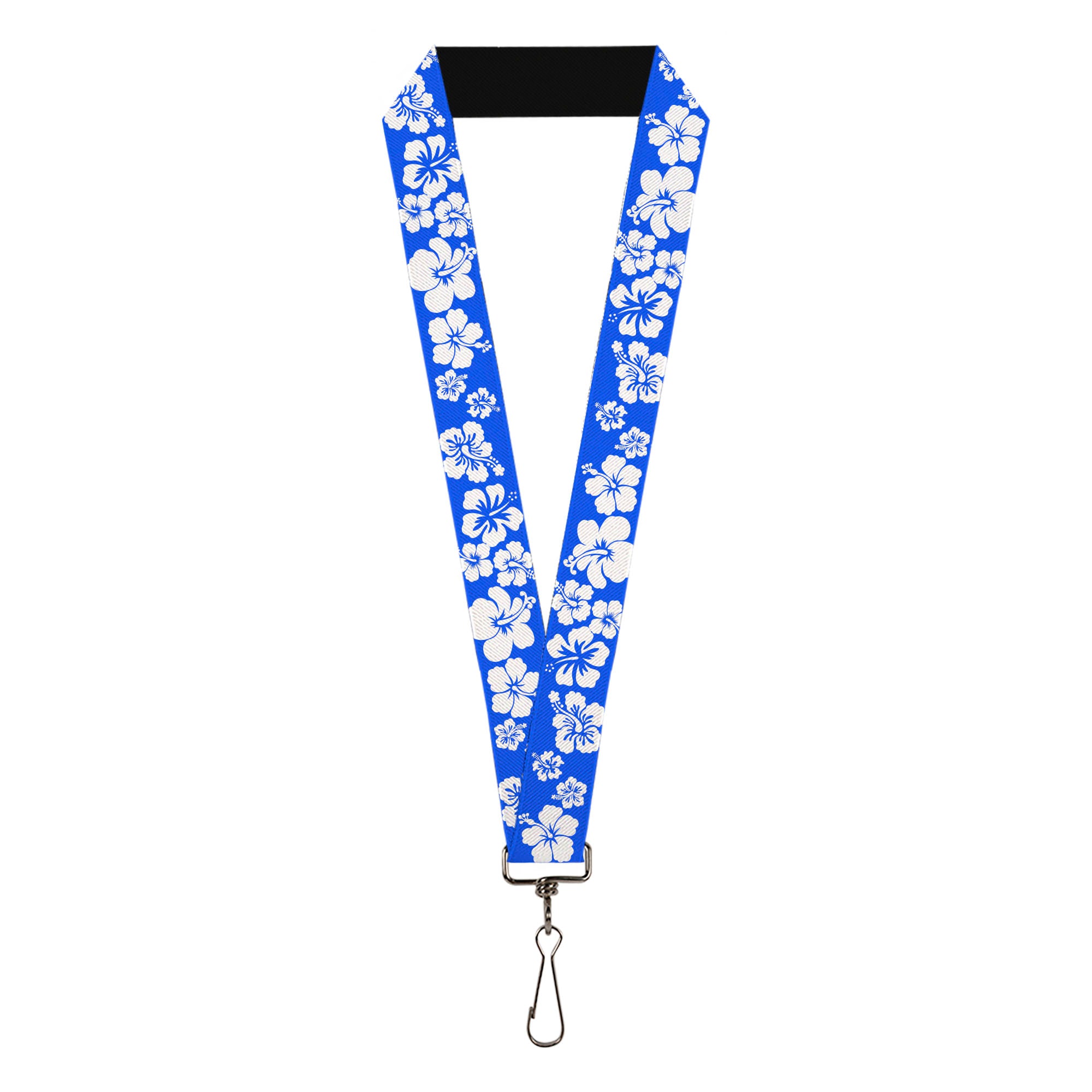 Lanyard - 1.0" - Hibiscus Blue White Lanyards Buckle-Down