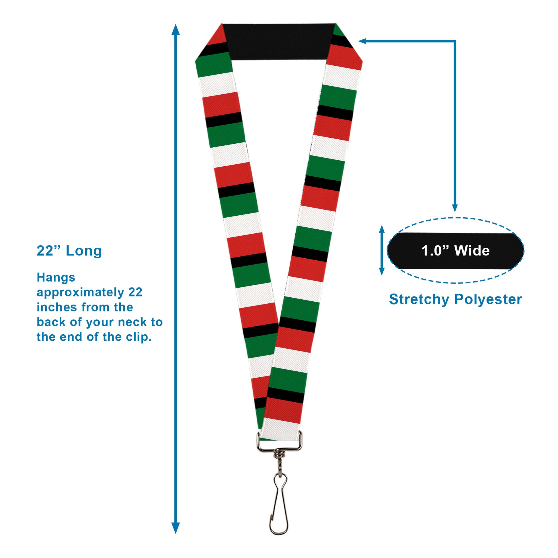 Lanyard - 1.0" - Italy Flags Lanyards Buckle-Down