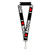 Lanyard - 1.0" - I HEART BACON Text Lanyards Buckle-Down