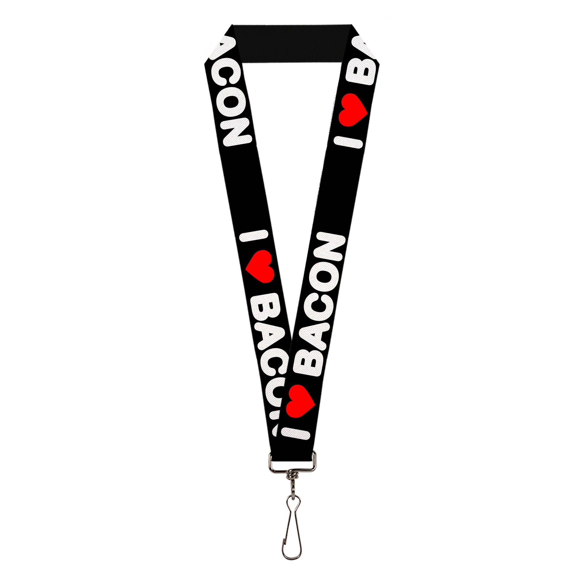 Lanyard - 1.0" - I HEART BACON Text Lanyards Buckle-Down