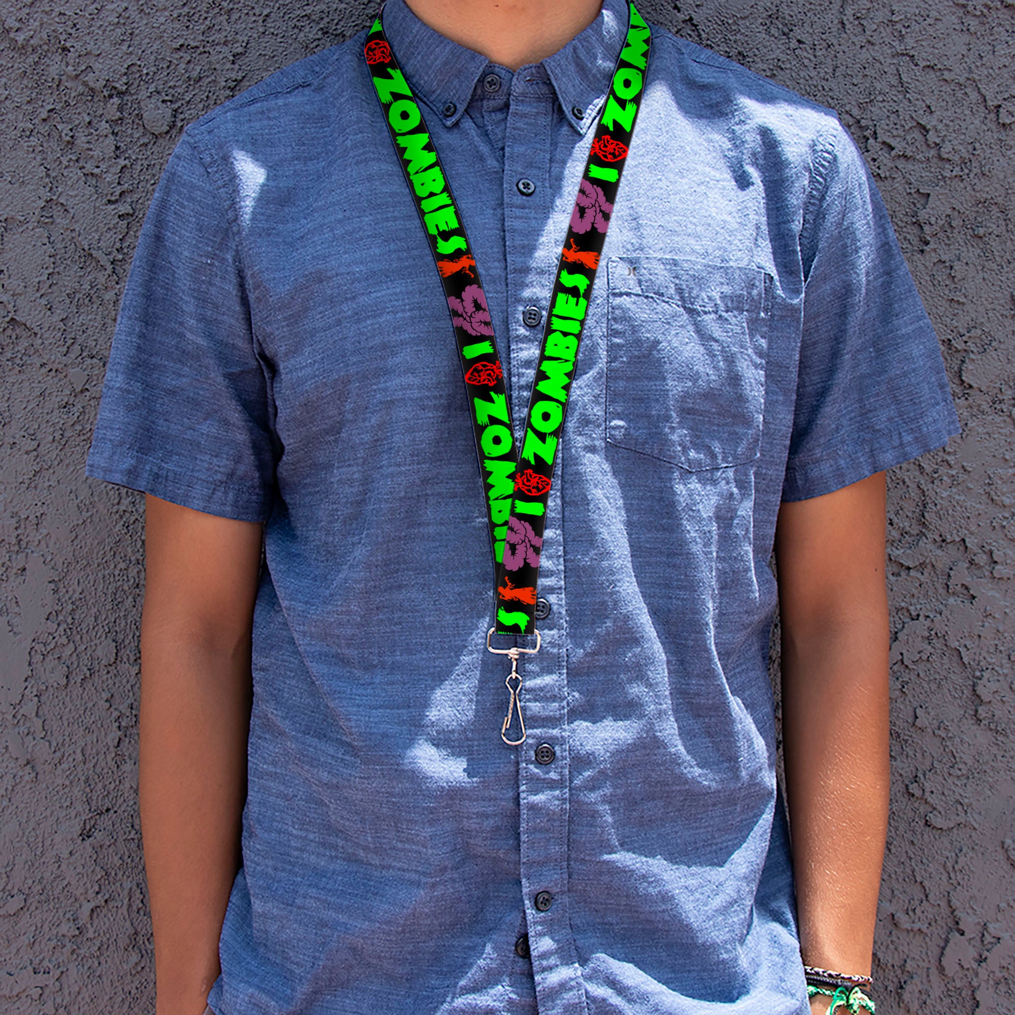 Lanyard - 1.0" - I "HEART" Zombies Lanyards Buckle-Down