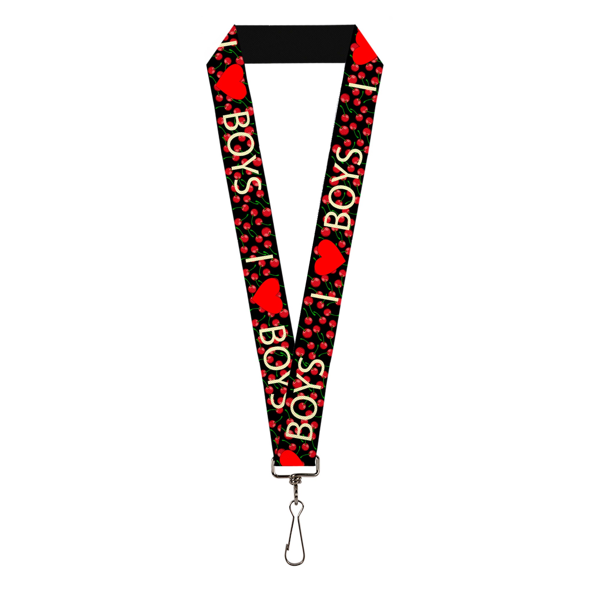 Lanyard - 1.0" - I Heart BOYS Black Cherries Lanyards Buckle-Down
