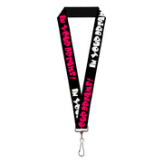 Lanyard - 1.0" - IN YOUR DREAMS! Black White Pink Lanyards Buckle-Down