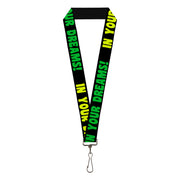 Lanyard - 1.0" - IN YOUR DREAMS! Black Pink Green Yellow Lanyards Buckle-Down