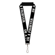 Lanyard - 1.0" - I'M A FIGHTER Black White Lanyards Buckle-Down