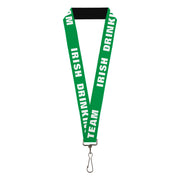 Buckle-Down Lanyard - IRISH DRINKING TEAM Green/White Lanyards Buckle-Down