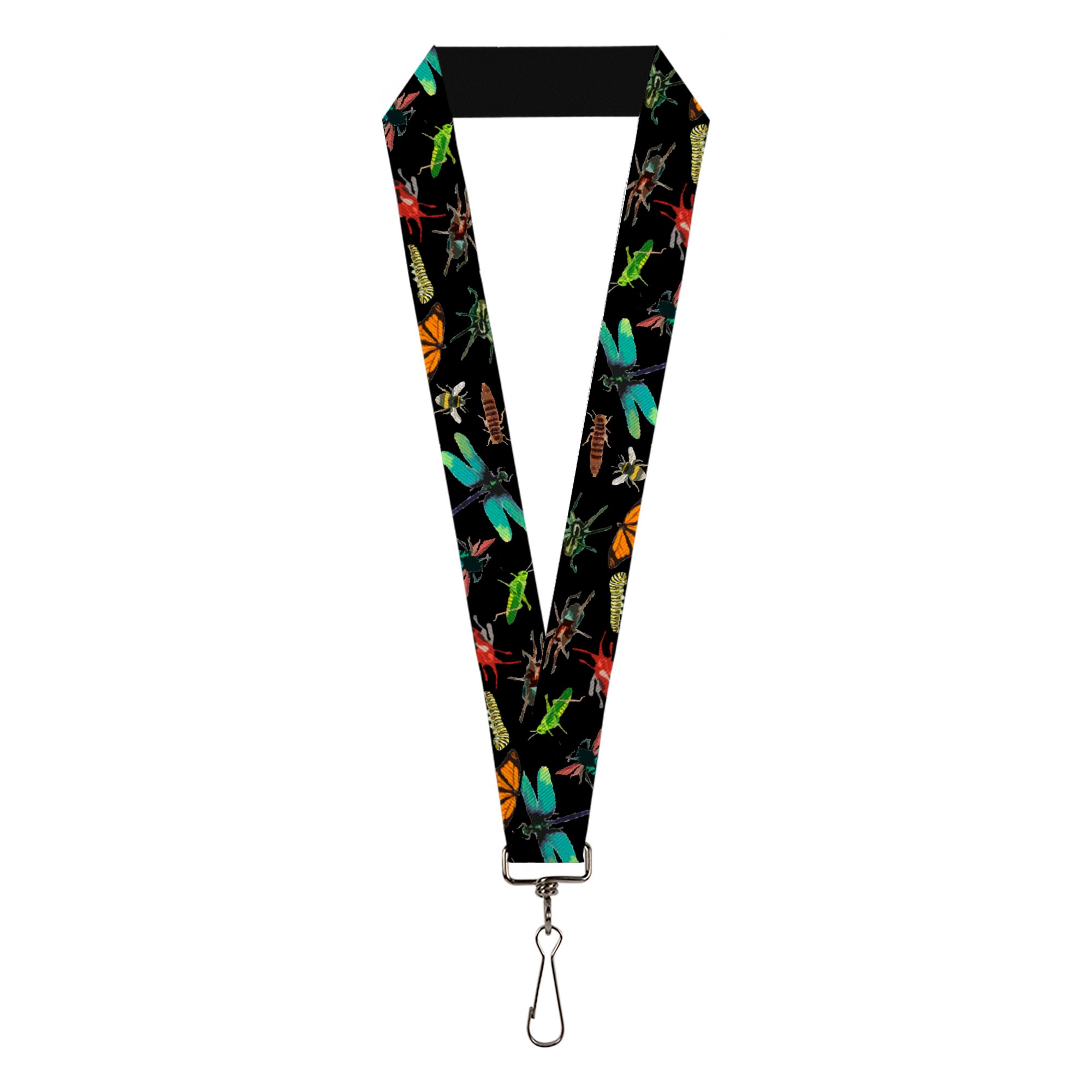 Lanyard - 1.0" - Insects Scattered CLOSE-UP Black Lanyards Buckle-Down
