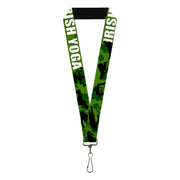 Buckle-Down Lanyard - IRISH YOGA Poses/Clovers Greens/Black/White Lanyards Buckle-Down